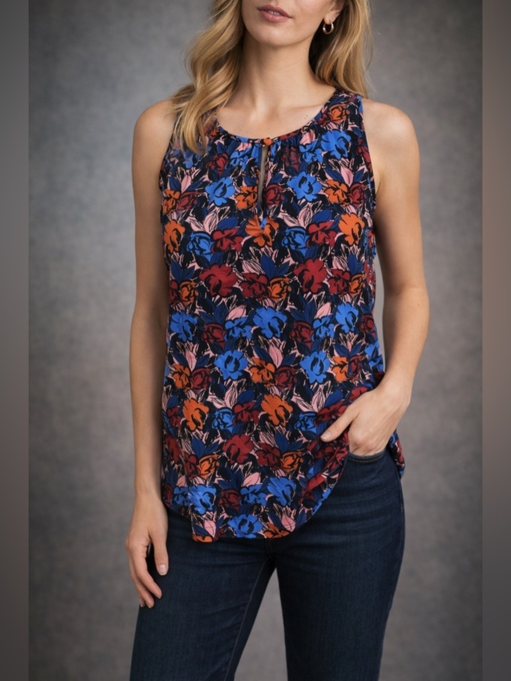 J Crew Factory Women's Floral Sleeveless Pullover
Blouse - Size 10